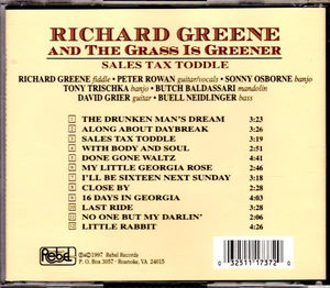Richard Greene & The Grass Is Greener - Sales Tax Toddle (CD) (NM or M-, VG)