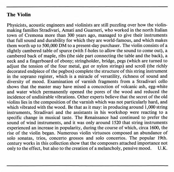 Various - The Violin (CD) (NM or M-, NM or M-)