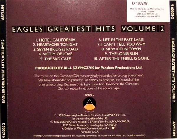 Eagles - Eagles Greatest Hits Volume 2 (CD) (NM or M-, VG+)