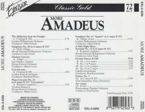 Wolfgang Amadeus Mozart - More Amadeus - Music From The Movie "Amadeus" (CD) (NM or M-, NM or M-)