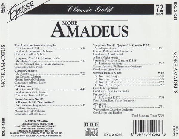 Wolfgang Amadeus Mozart - More Amadeus - Music From The Movie "Amadeus" (CD) (NM or M-, NM or M-)