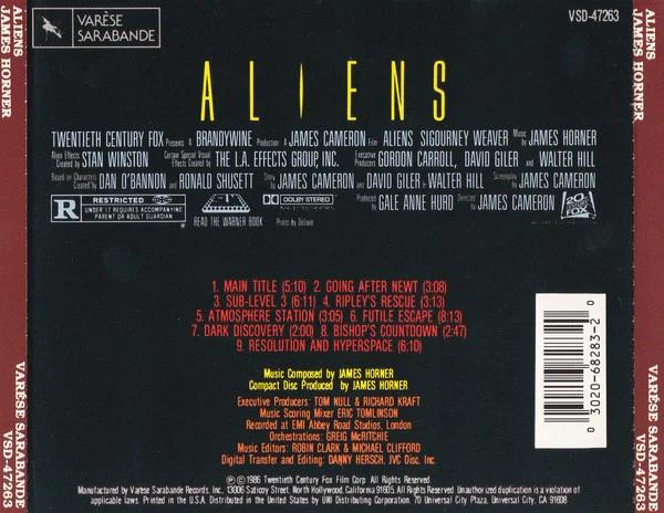 James Horner - Aliens (Original Motion Picture Soundtrack) (CD) (NM or M-, VG+)