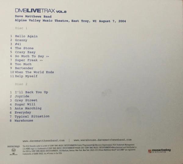 Dave Matthews Band - DMB Live Trax Vol. 8 (CD) (NM or M-, VG+)