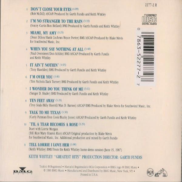 Keith Whitley - Greatest Hits (CD) (VG+, VG+)