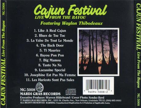 Waylon Thibodeaux - Cajun Festival Live From The Bayou (CD) (NM or M-, VG+)