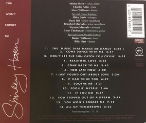 Shirley Horn - You Won't Forget Me (CD) (VG+, VG+)