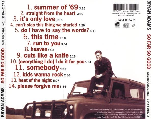 Bryan Adams - So Far So Good (CD) (NM or M-, VG+)