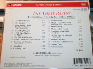 Alfred Deller, Desmond Dupré - The Three Ravens (Elizabethan Folk & Minstrel Songs) (CD) (NM or M-, NM or M-)