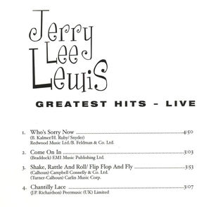 Jerry Lee Lewis - Greatest Hits Live (CD) (NM or M-, VG+)