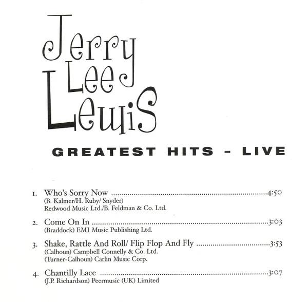 Jerry Lee Lewis - Greatest Hits Live (CD) (NM or M-, VG+)