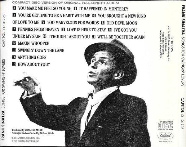 Frank Sinatra - Songs For Swingin' Lovers! (CD) (NM or M-, VG+)