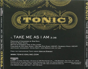Tonic  - Take Me As I Am (CD) (NM or M-, NM or M-)