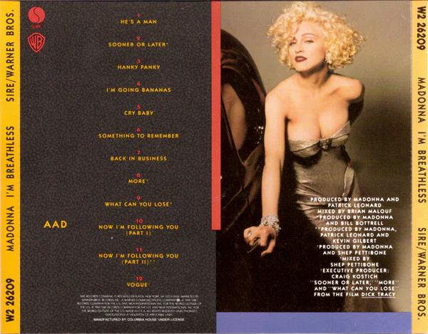 Madonna - I'm Breathless (Music From And Inspired By The Film Dick Tracy) (CD) (VG+, VG+)