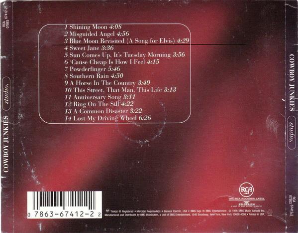 Cowboy Junkies - Studio. (CD) (VG+, VG+)