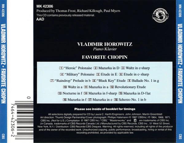 Vladimir Horowitz - Favorite Chopin (CD) (NM or M-, NM or M-)