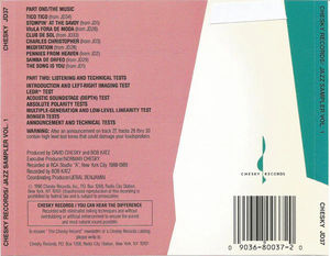 Various - Chesky Records Jazz Sampler & Audiophile Test Compact Disc: Volume 1 (CD) (NM or M-, VG+)