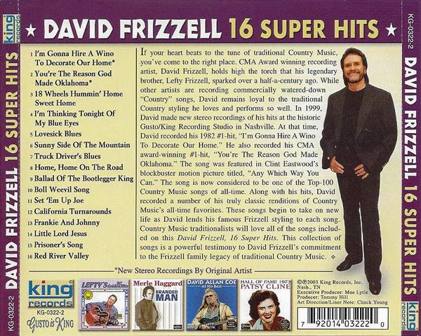 David Frizzell - 16 Super Hits (CD) (VG, VG+)