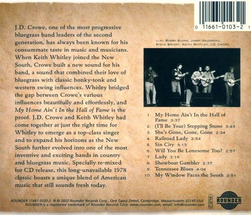 J.D. Crowe & The New South - My Home Ain't In The Hall Of Fame (CD) (NM or M-, VG+)
