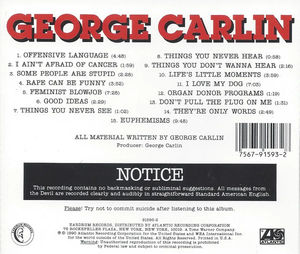 George Carlin - Parental Advisory: Explicit Lyrics (CD) (NM or M-, VG+)