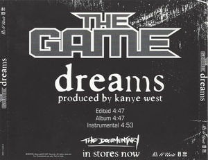 The Game  - Dreams (CD) (NM or M-, VG+)