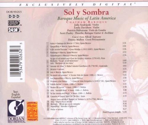Chatham Baroque - Sol y Sombra - Baroque Music Of Latin America (CD) (NM or M-, VG+)