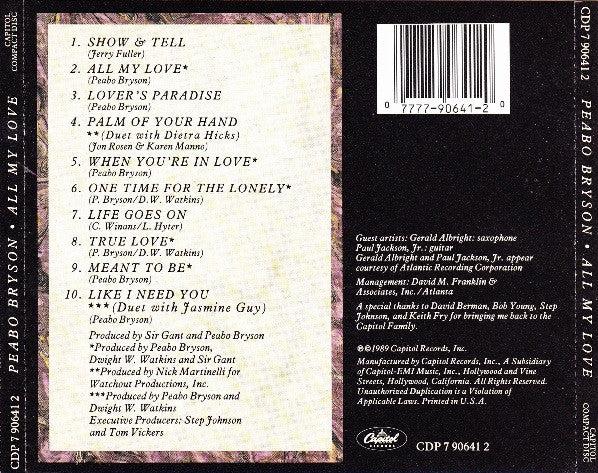 Peabo Bryson - All My Love (CD) (NM or M-, VG+)