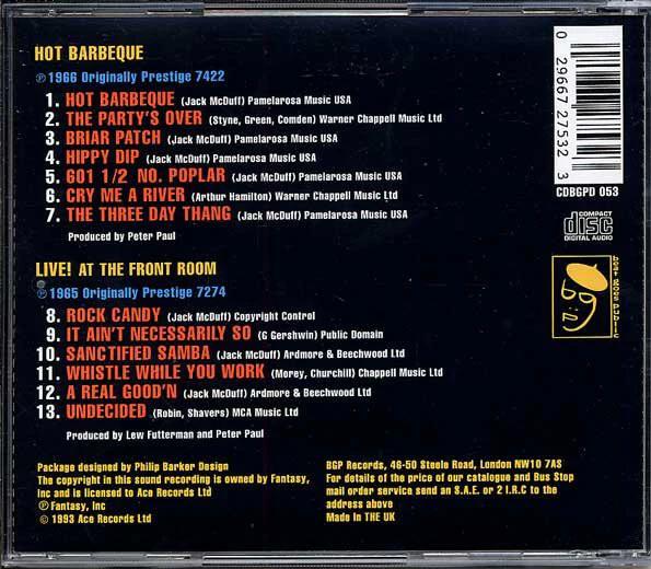 Brother Jack McDuff - Hot Barbeque • Live! (CD) (VG+, VG+)