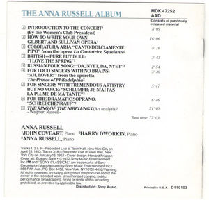 Anna Russell - The Anna Russell Album (CD) (NM or M-, VG+)