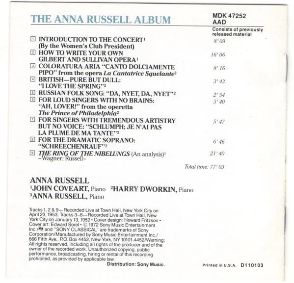 Anna Russell - The Anna Russell Album (CD) (NM or M-, VG+)