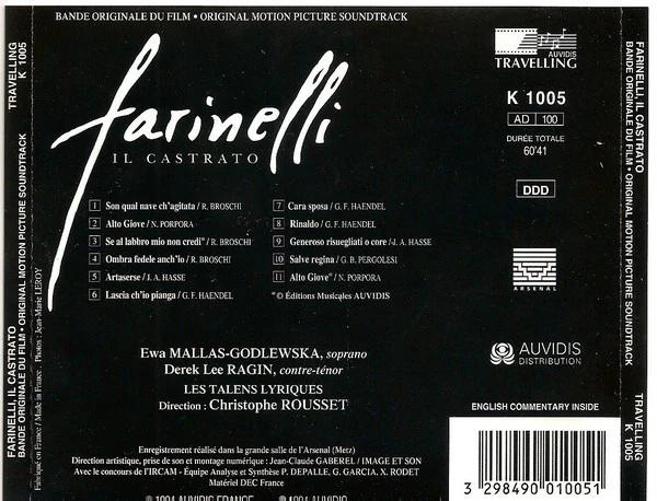 Christophe Rousset - Farinelli, Il Castrato (Bande Originale Du Film - Original Motion Picture Soundtrack) (CD) (NM or M-, VG+)