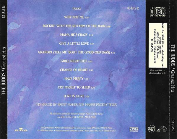 The Judds - Greatest Hits (CD) (NM or M-, VG+)
