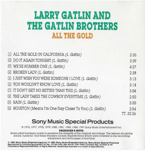 Larry Gatlin & The Gatlin Brothers - All The Gold (CD) (M, VG+)