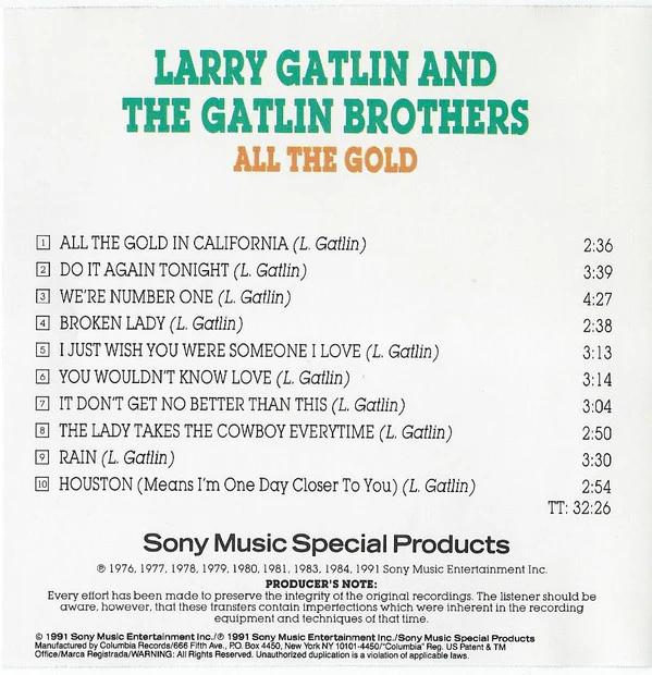 Larry Gatlin & The Gatlin Brothers - All The Gold (CD) (M, VG+)