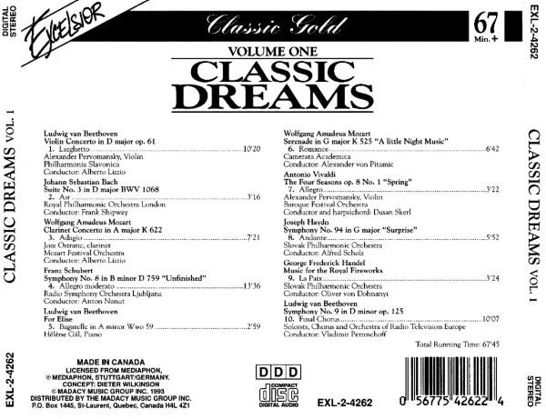 Various - Classic Dreams Volume One (The World's Most Beautiful Music) (CD) (NM or M-, NM or M-)