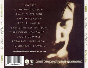 k.d. lang - Ingénue (CD) (VG+, VG+)