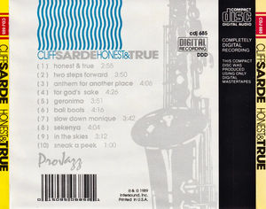 Cliff Sarde - Honest & True (CD) (VG+, VG+)