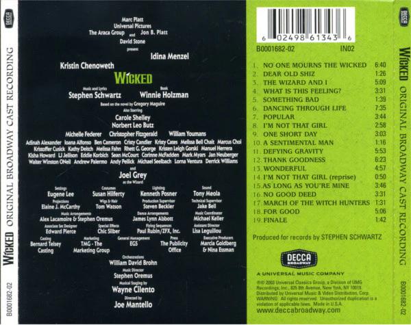 Stephen Schwartz - Wicked (Original Broadway Cast Recording) (CD) (VG+, VG+)