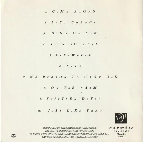 The Grapes - High Or Low (CD) (NM or M-, VG+)