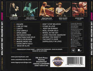 Journey - Live In Houston 1981 Escape Tour (CD) (NM or M-, VG+)