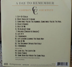 A Day To Remember - Common Courtesy (Vinyl) (NM or M-, VG+)
