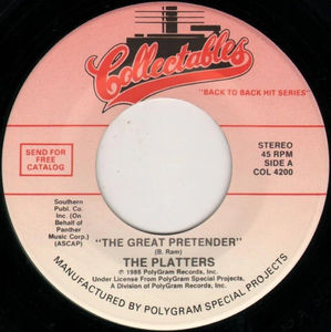 The Platters - The Great Pretender / You'll Never, Never Know (Vinyl) (NM or M-, NM or M-)