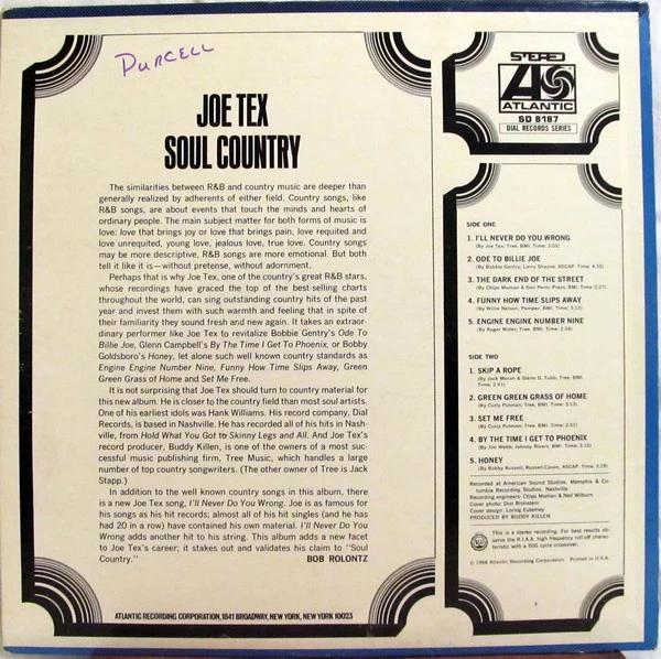 Joe Tex - Soul Country (Vinyl) (VG, VG)