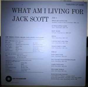Jack Scott - What Am I Living For! (Vinyl) (VG, G+)