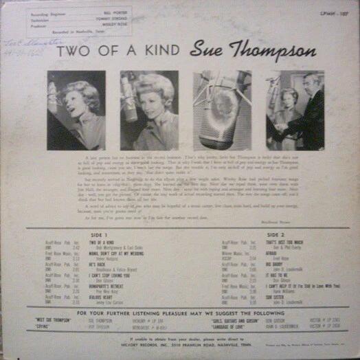 Sue Thompson - Two Of A Kind (Vinyl) (VG, VG)