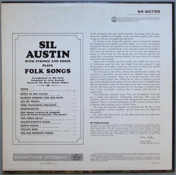 Sil Austin With The Merry Melody Singers - Sil Austin With Strings And Choir Plays Folk Songs (Vinyl) (VG+, VG+)