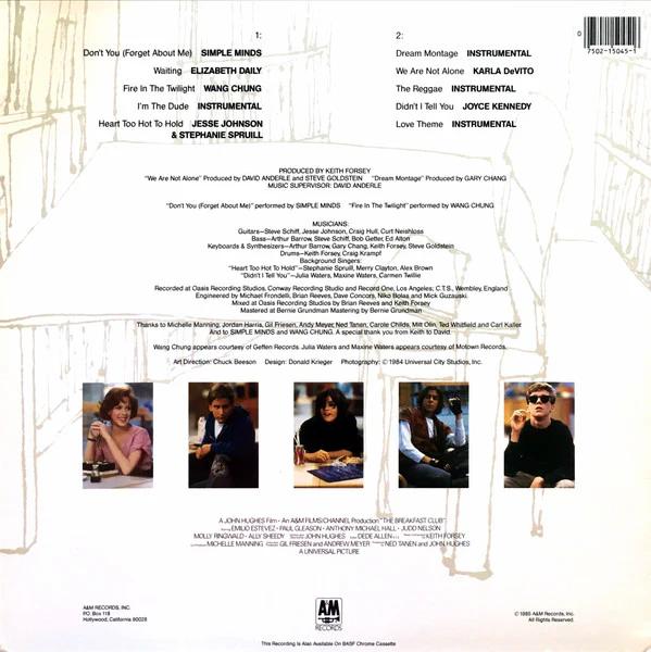 Various - The Breakfast Club (Original Motion Picture Soundtrack) (Vinyl) (NM or M-, G+)