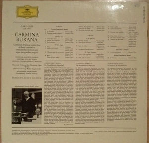 Carl Orff - Gundula Janowitz · Gerhard Stolze · Dietrich Fischer-Dieskau · Chor Der Deutschen Oper Berlin Und Orchester Der Deutschen Oper Berlin , Dirigent: Eugen Jochum - Carmina Burana (Vinyl) (VG, VG+)