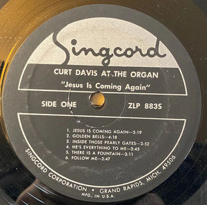 Curt Davis  - Curt Davis At The Organ And Chimes Jesus Is Coming Again (Vinyl) (VG+, VG+)