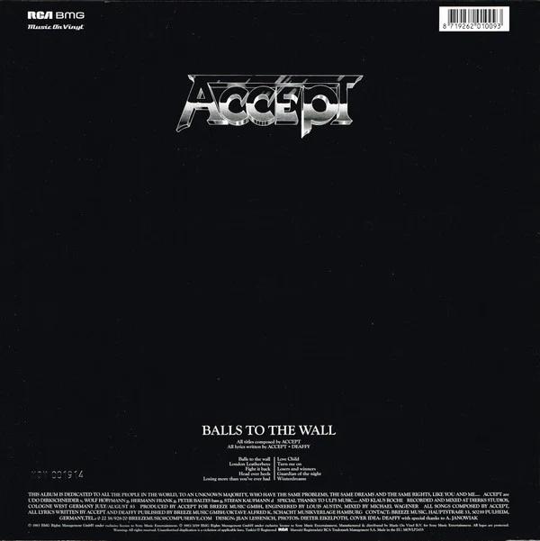 Accept - Balls To The Wall (Vinyl) (NM or M-, VG+)