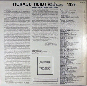 Horace Heidt And His Musical Knights - The Uncollected Horace Heidt, 1939 (Vinyl) (NM or M-, VG+)